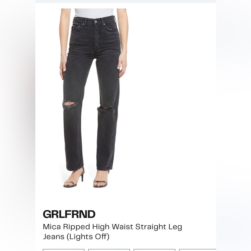 GRLFRND MICA faded black button fly jeans